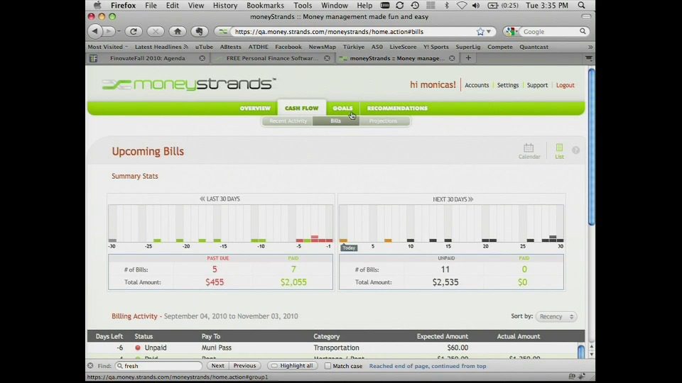 FinovateFall 2010 – strands