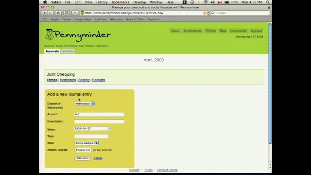 FinovateStartup 2009 – Pennyminder