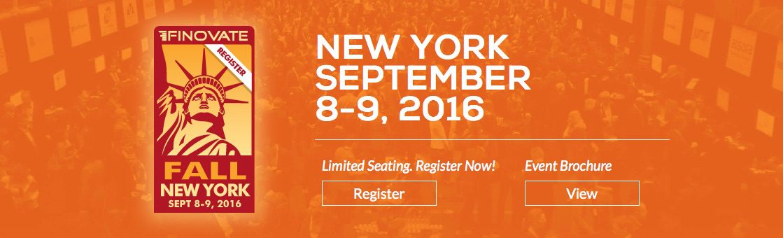 Announcing FinovateFall 2016 — 8/9 September in Manhattan!