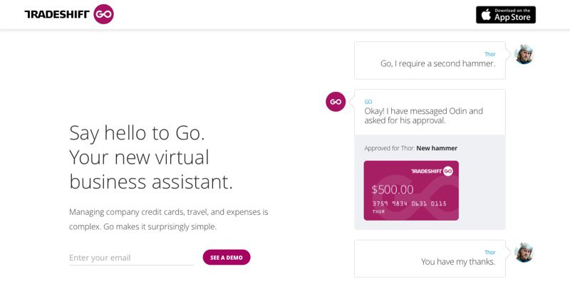 Tradeshift Unveils ‘Go,’ the First B2B Virtual Assistant for Managing Business Expenses and Travel