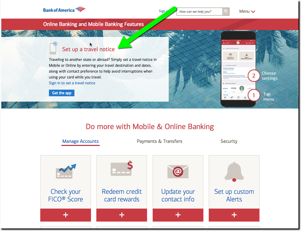 Bank of America's extensive digital features explainer. 