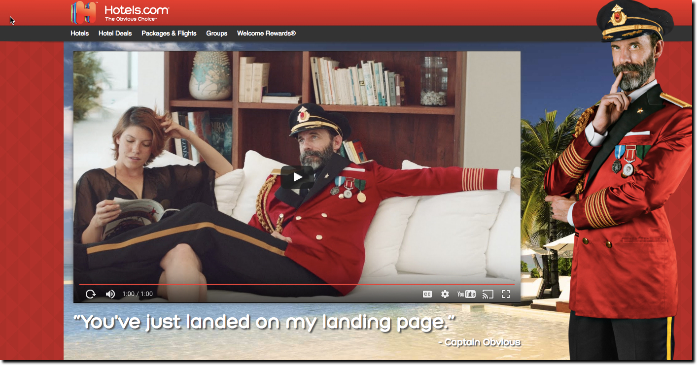 Hotels.com spokesperson "Captain Obvious"