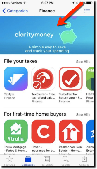 clarity money in ios app store