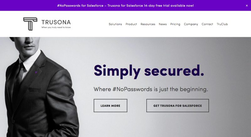 Trusona Launches #NoPasswords for Salesforce