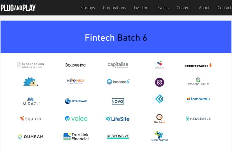 Eight Finovate Alums Join Plug and Play Accelerator’s 2017 Fintech Class