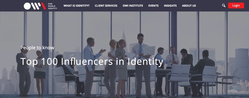 20 Finovate Alums Earn Spots on One World Identity’s Top 100 Influencers List