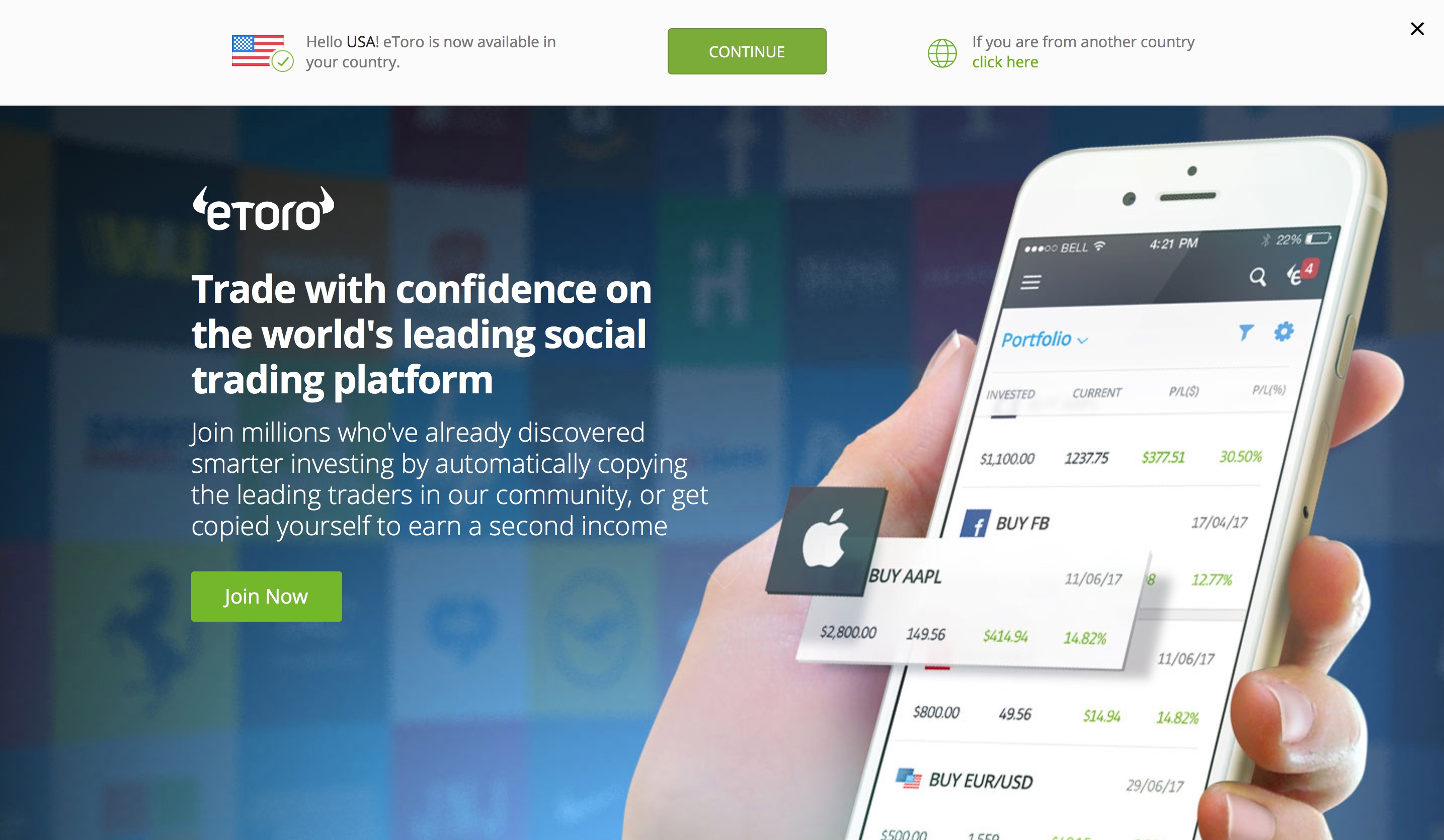 “Hello USA!” eToro Goes Live in America