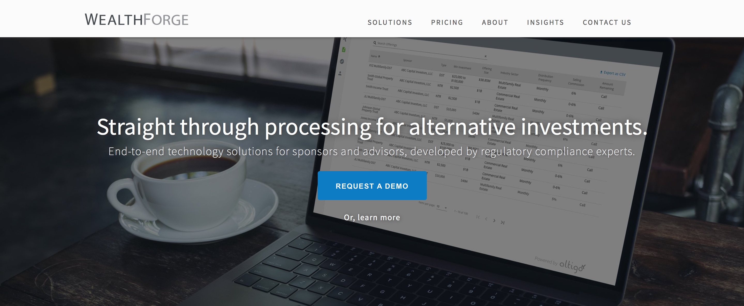 WealthForge Unveils Alt Investing Processing Platform Altigo